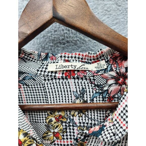 Liberty Love Womens Floral Print Long Sleeve Button-Up Shirt Dress XL - Picture 3 of 6